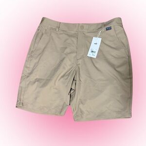 Puma Men's Beige Flat Front  Golf Shorts